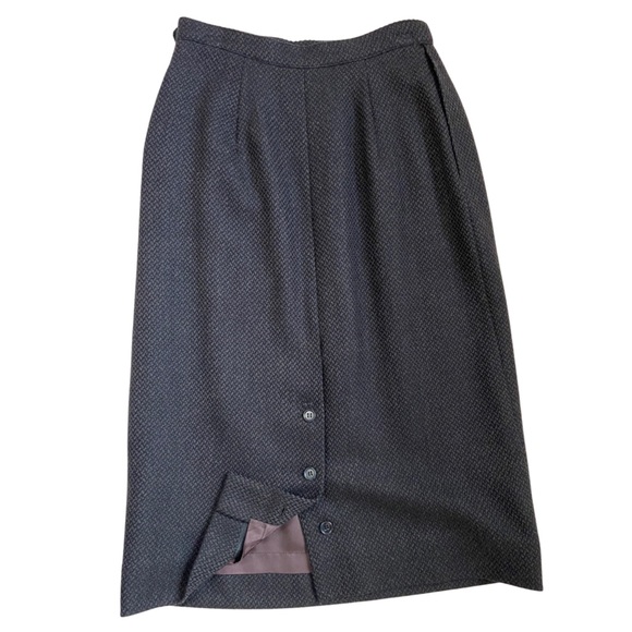 Vintage Soft Wool Blend Lined Skirt A-line w/ Back Button Slit by Graham & Gunn - Picture 2 of 13